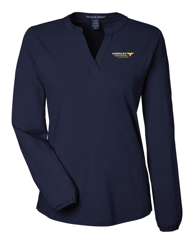 Devon & Jones Women's Raleigh Half-Placket Knit Top DP122W